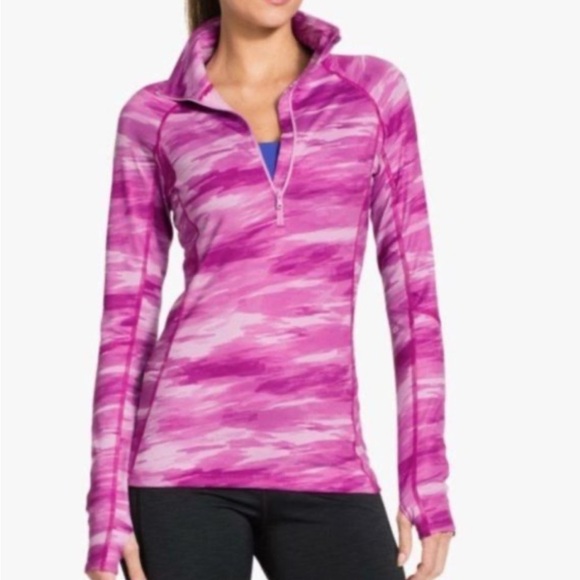 Under Armour Tops - Under Armour Cold Gear Pink Camo Quarter Zip Top